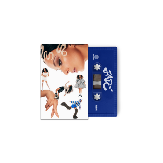A blue cassette tape labeled 'JADE' with a partial cover image featuring illustrations of a female figure in various poses.