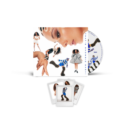 CD cover with images of a JADE in various poses and attire, along with four polaroid prints attached to the cover.